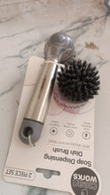Cleaning Brushes Set, Scrub Brush Bathroom Brush, Long Handle Liquid Dispenser Pot Washing Brush