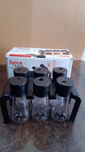 6-Piece Plastic Spice Jar Set with Stand